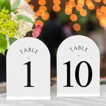 Números de mesa JOYIT Arch Acrylic 1-10 com suportes de 5 x 7 polegadas e 10 unidades