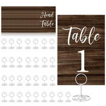 Números de mesa XUWAIDSGN 1-30 cartões de casamento rústico com suportes Números de mesa XUWAIDSGN 1-30 cartões de casamento rústico com suportes