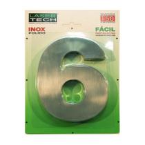 Números Inox (algarismos) - Para Fachadas - 15cm - (Nº 6)