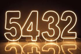 Números LED 2,3,4,5 Branco Quente ou Frio Festa 50x25cm - Números LED 2,3,4,5 Branco Quente ou Frio Festa 50x25cm -