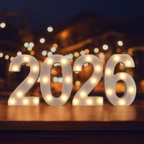 Números Luminosos LED CDIXlmuz 2026 para Decoração de Formatura 22 cm Números Luminosos LED CDIXlmuz 2026 para Decoração de Formatura 22 cm