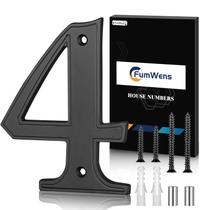 Números para casa FumWens 5" em liga de zinco preta para uso externo