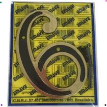 Números Residenciais (0 a 9) e Letras (A, B e C)Colonial Preto e Dourado - Emave