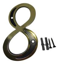 Números Residenciais 0a9 Letras Abc Preto E Dourado Colonial