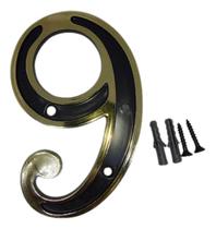 Números Residenciais 0a9 Letras Abc Preto E Dourado Colonial