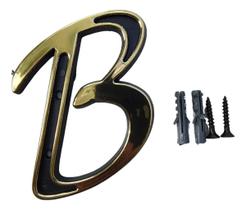 Números Residenciais 0a9 Letras Abc Preto E Dourado Colonial