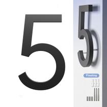 Números Residenciais HANPIU 7" Metal Preto 3D Flutuante Números Residenciais HANPIU 7" Metal Preto 3D Flutuante