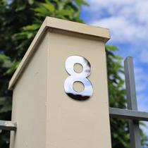 Números residenciáis número residencial 13 cm prata - 8