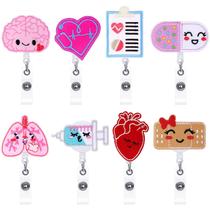 Nurse Badge Reels Zonon Cute Felt Retrátil 8 unidades Nurse Badge Reels Zonon Cute Felt Retrátil 8 unidades