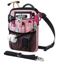 Nurse Fanny Pack BOVKE com bolsos para equipamentos médicos rosa Nurse Fanny Pack BOVKE com bolsos para equipamentos médicos rosa