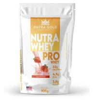 Nutra Gold Whey 3w 32 Gr Proteína Pro Baixo carbo 900g Sabor Morango