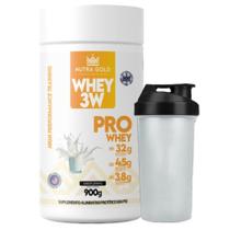 Nutra Whey Pro 3w Leitinho 900g Coqueteleira - Nutra Gold