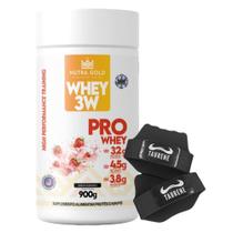 Nutra Whey Pro 3w Morango 900g Luva - Nutra Gold
