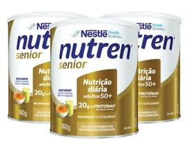 Nutren Senior Sem Sabor - 740g Kit 3 unidades - (Nestle)