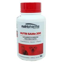 Nutri SAMe 200 Suplemento Alimentar Para Cães e Gatos 30 Comprimidos - Nutripharme