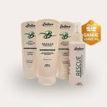 Nutrição Capilar para Cabelo Danificado - Kit Rescue Believe + Leave in Nutritivo Nutrição Capilar para Cabelo Danificado - Kit Rescue Believe + Leave in Nutritivo