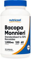 Nutricost Bacopa Monnieri 1,000mg, 120 Cápsulas (60 Porções) - Não TOGM, Sem Glúten e Adequado a Vegetarianos