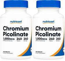 Nutricost Cromo 1000mcg, 240 Comprimidos - Sem Glúten, Não-OGM (Pacote com 2)