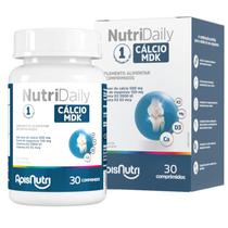 Nutridaily cálcio mdk - cálcio + magnésio + vitamina d3 + vitamina k2 30 comprimidos - apisnutri