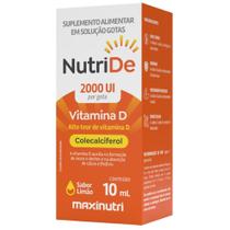 NutriDE Vitamina D3 2000ui em gotas 10ml - Maxinutri Sabor:Limão NutriDE Vitamina D3 2000ui em gotas 10ml - Maxinutri Sabor:Limão