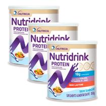 Nutridrink Protein Sem Sabor Zero Lactose 350g Kit com três unidades