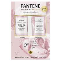 Nutriente panteno mistura umidade milagrosa aumentar shampoo de água rosa & condicionador pacote duplo para cabelo seco, sem sulfato