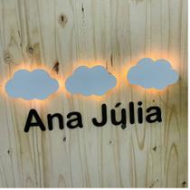 Nuvem com led Luminária em mdf kit com 3 peças abajur para decoração quarto infantil Nuvem com led Luminária em mdf kit com 3 peças abajur para decoração quarto infantil