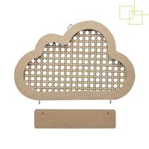 Nuvem Porta Maternidade MDF com Plaquinha Detalhe Palha Indiana Decoração Quarto Bebe 35x23 Nuvem Porta Maternidade MDF com Plaquinha Detalhe Palha Indiana Decoração Quarto Bebe 35x23