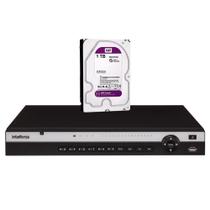NVD Gravador de vídeo IP Intelbras 3316 P 4K 16 Canais 16 portas PoE Ultra HD 4K + HD 1TB WD Purple