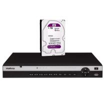 NVD Gravador de vídeo IP Intelbras 3316 P 4K 16 Canais com 16 portas PoE Ultra HD 4K + HD 1TB WD Purple