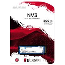 Nvme 500gb kingston nv3, m.2 2280, pcie gen 4x4, leitura 5000mb/s, gravação 3000mb/s - snv3s/500g
