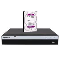 NVR Gravador de Vídeo em Rede Intelbras NVD 3308 P 4K 8 Canais H.265+ com Inteligência de Vídeo Até 08 câmeras IP + HD 2TB WD Purple