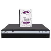 NVR Gravador de vídeo Intelbras NVD 3316 4K 16 Canais suporta câmeras IP com Inteligência de Vídeo + HD 1TB WD Purple