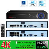 NVR Inteligente 8CH 4K POE Suporta Até 8 Câmeras IP 4K De 8MP, Gravador De Vídeo 1080p 3MP 4MP 5MP