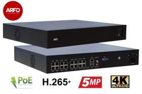 NVR POE ARFO 25 Canais AR-3616P, (16 Canais Poe in side + 9 Ip cabo), 4K e 5Mp, (h.265+),até 40Tb