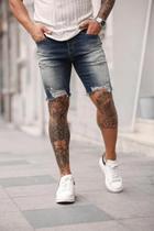 NWE Shorts Denim Masculino Print Shorts =(L)