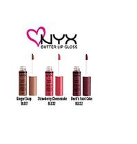 NYX Brilho Labial de Manteiga 3pc. (Ginger Snap, Strawberry Cheeseca)