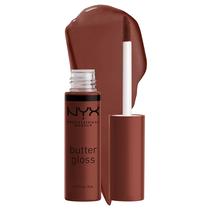 NYX PROFESSIONAL MAQUIAGEM Manteiga Brilho Açúcar Mascavo, Brilho Labial Não Pegajoso - Gota de Brownie (Marrom Profundo)