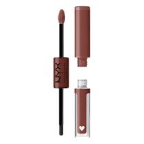 NYX PROFESSIONAL MAQUIAGEM Shine Loud, Long-Lasting Batom Líquido com Brilho Labial Claro - Empurrador de Limite (Marrom Quente)