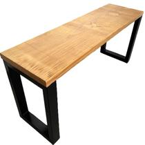 O Banco Industrial Rústico Acento Madeira Maciça E Aço 100 Cm