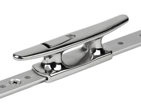 O calço e o grampo montam o Schaefer Mid-Rail em trilho em T de 1,25 x 0,48 cm