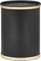 O cesto de lixo Kraftware sofistica o preto/ouro polido