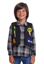 O Colete Junino Girassol Preto Menino Muvilê