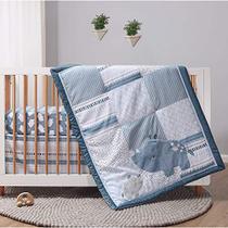 O conjunto de cama de berço Peanutshell para meninos ou meninas, Unisex 3 Piece Blue Rhino Nursery Collection