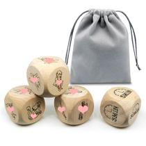 O conjunto de dados para casais adultos, 4 peças de dados de madeira para esportes sensuais de ioga, desafio aleatório, jogo de RPG e decisão, dados inovadores, dados divertidos O conjunto de dados para casais adultos, 4 peças de dados de madeira para esportes sensuais de ioga, desafio aleatório, jogo de RPG e decisão, dados inovadores, dados divertidos