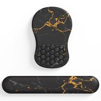 O conjunto de mouse pad oferece suporte ergonômico de espuma viscoelástica para pulso