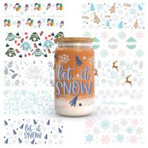 O copo Bestus UV DTF envolve 16 onças de Natal e Inverno, 10 folhas O copo Bestus UV DTF envolve 16 onças de Natal e Inverno, 10 folhas