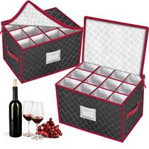 O estojo de armazenamento VERONLY Stemware contém 24 taças de vinho 39x32x25 cm