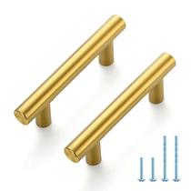 O gabinete puxa JOY DECOR, orifício central de 4 polegadas, latão escovado