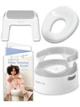 O kit de treinamento Potty Jool Baby inclui cadeira, assento, banquinho e guia